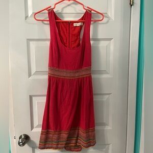 Staring at Stars Red cut out Dress with rainbow stripes size medium